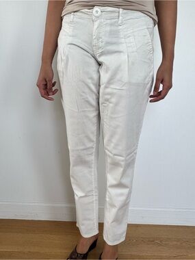 Women’s Off-White Straight-Leg Cotton Pants